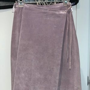 Bisou Bisou Lavender Suede Wrap Skirt